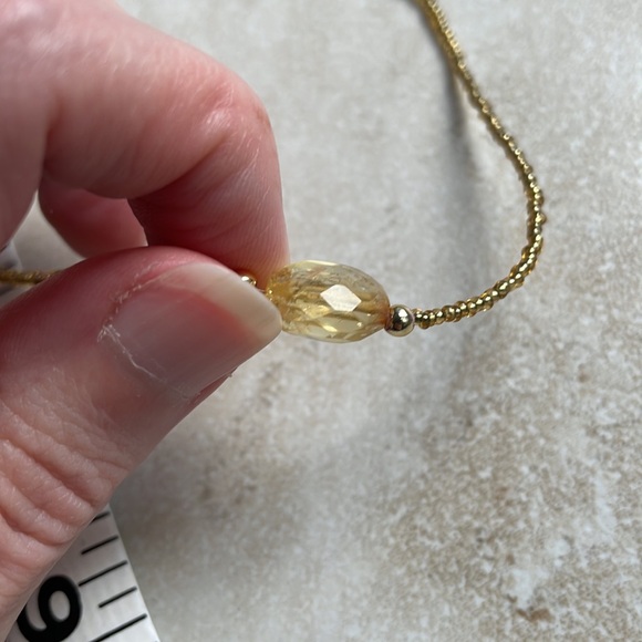 citrine gemstone necklace seed beads necklace - Picture 9 of 16